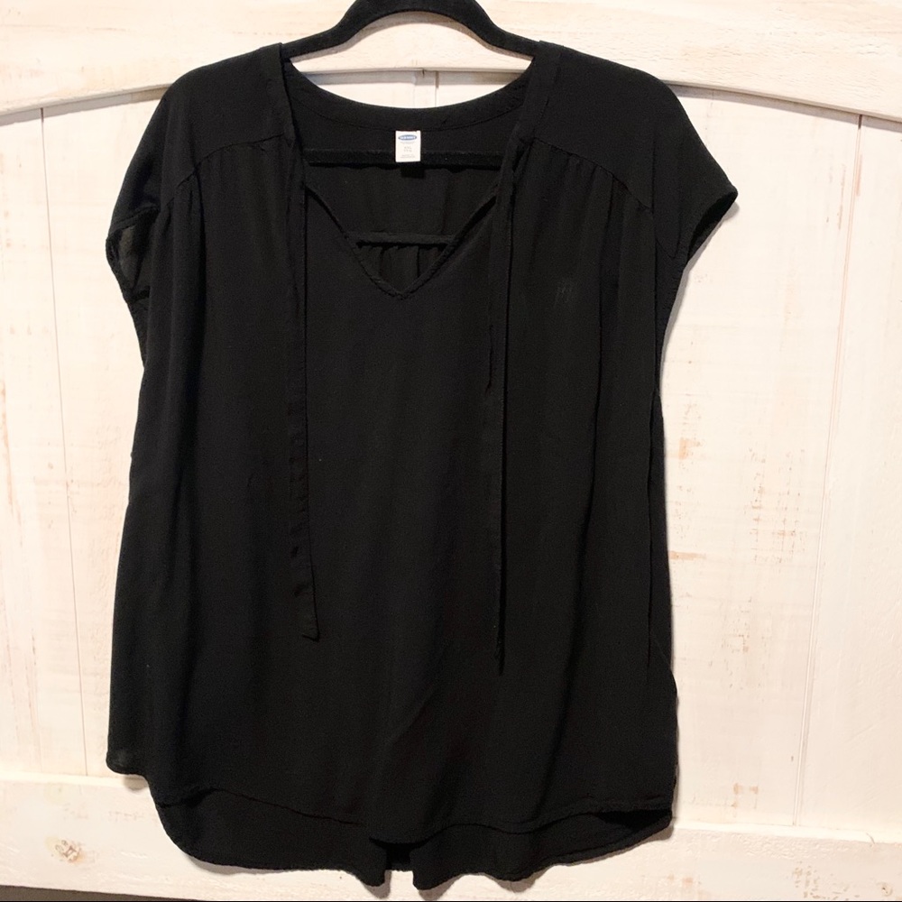Black Sheer Top with Strings by Old Navy